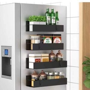 Black Food Storage Shelves for Kitchen